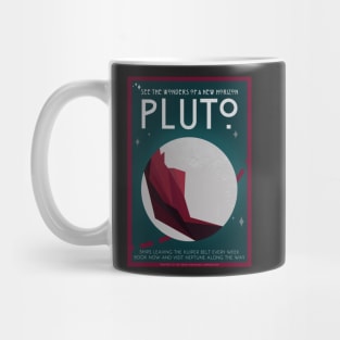 Art Deco Space Travel Poster - Pluto Mug